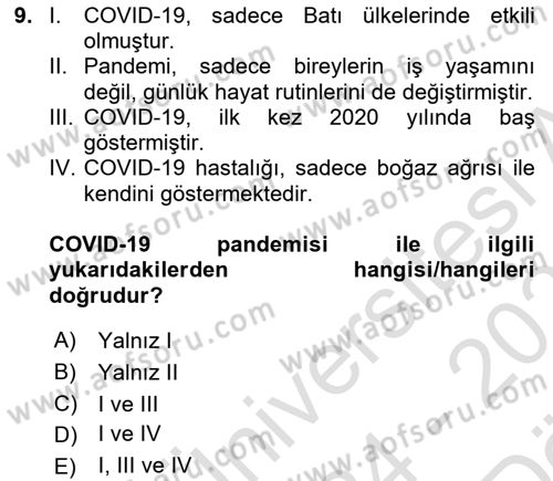 Ev Teknolojisi Dersi 2024 - 2025 Yılı (Vize) Ara Sınav Soruları 9. Soru