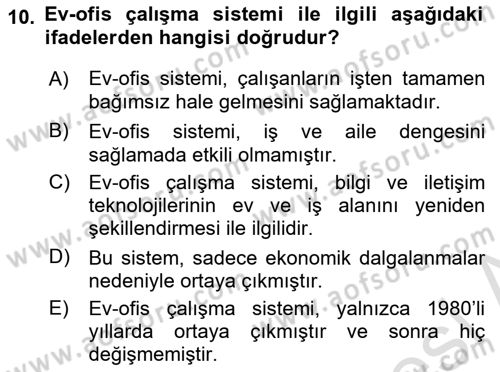 Ev Teknolojisi Dersi 2024 - 2025 Yılı (Final) Dönem Sonu Sınav Soruları 10. Soru