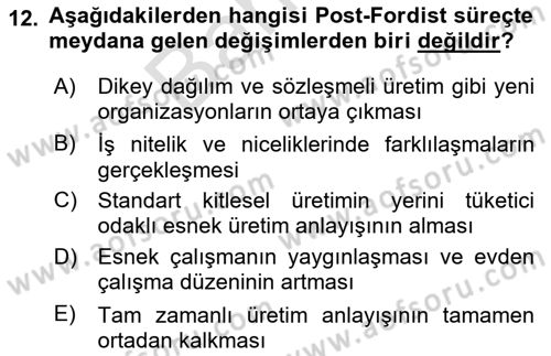 Ev Teknolojisi Dersi 2024 - 2025 Yılı (Final) Dönem Sonu Sınav Soruları 12. Soru