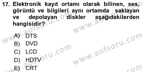 Ev Teknolojisi Dersi 2024 - 2025 Yılı (Final) Dönem Sonu Sınav Soruları 17. Soru