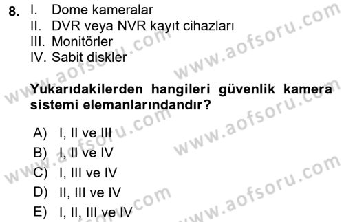 Ev Teknolojisi Dersi 2024 - 2025 Yılı (Final) Dönem Sonu Sınav Soruları 8. Soru