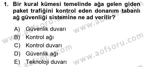 Ev Teknolojisi Dersi 2024 - 2025 Yılı Yaz Okulu Sınav Soruları 1. Soru
