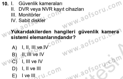 Ev Teknolojisi Dersi 2024 - 2025 Yılı Yaz Okulu Sınav Soruları 10. Soru