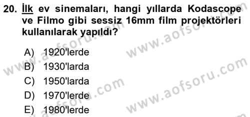 Ev Teknolojisi Dersi 2024 - 2025 Yılı Yaz Okulu Sınav Soruları 20. Soru