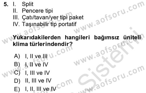 Ev Teknolojisi Dersi 2024 - 2025 Yılı Yaz Okulu Sınav Soruları 5. Soru