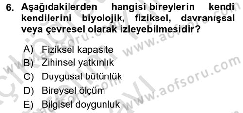 Ev Teknolojisi Dersi 2024 - 2025 Yılı Yaz Okulu Sınav Soruları 6. Soru