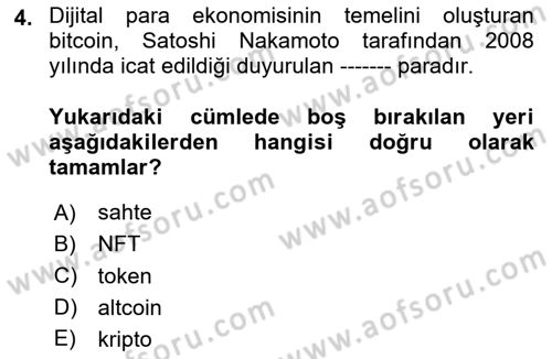 Ev Teknolojisi Dersi 2025 - 2026 Yılı (Vize) Ara Sınav Soruları 4. Soru