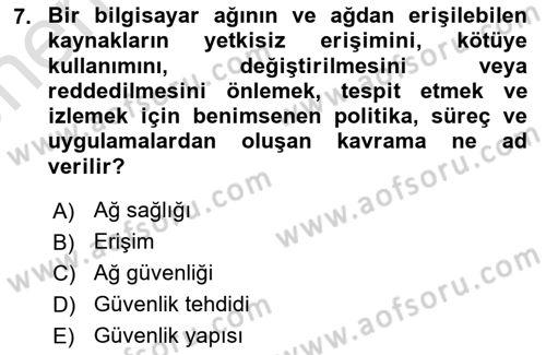 Ev Teknolojisi Dersi 2025 - 2026 Yılı (Vize) Ara Sınav Soruları 7. Soru