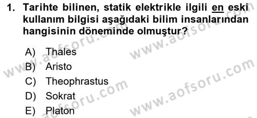 Ev Teknolojisi Dersi 2025 - 2026 Yılı (Final) Dönem Sonu Sınav Soruları 1. Soru