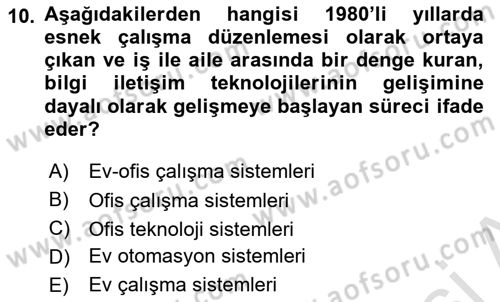 Ev Teknolojisi Dersi 2025 - 2026 Yılı (Final) Dönem Sonu Sınav Soruları 10. Soru