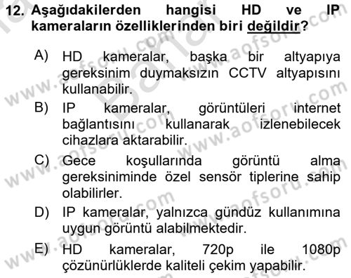 Ev Teknolojisi Dersi 2025 - 2026 Yılı (Final) Dönem Sonu Sınav Soruları 12. Soru