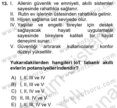 Ev Teknolojisi Dersi 2025 - 2026 Yılı (Final) Dönem Sonu Sınav Soruları 13. Soru