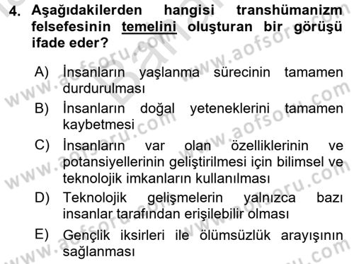 Ev Teknolojisi Dersi 2025 - 2026 Yılı (Final) Dönem Sonu Sınav Soruları 4. Soru