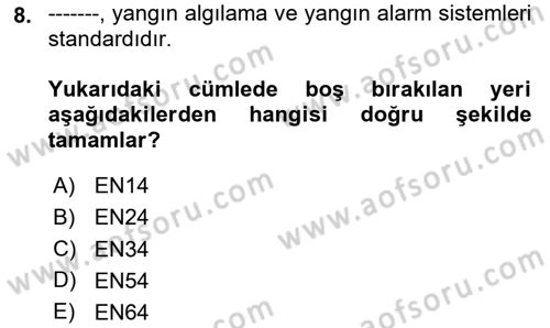 Ev Teknolojisi Dersi 2025 - 2026 Yılı (Final) Dönem Sonu Sınav Soruları 8. Soru