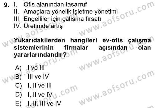 Ev Teknolojisi Dersi 2025 - 2026 Yılı (Final) Dönem Sonu Sınav Soruları 9. Soru