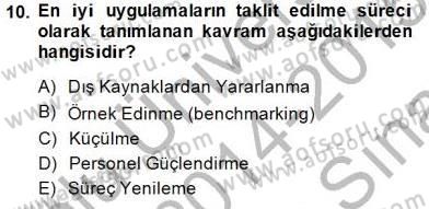 İş Etüdü Dersi 2014 - 2015 Yılı (Vize) Ara Sınav Soruları 10. Soru