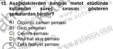 İş Etüdü Dersi 2014 - 2015 Yılı (Vize) Ara Sınav Soruları 13. Soru