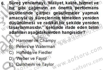 İş Etüdü Dersi 2014 - 2015 Yılı (Vize) Ara Sınav Soruları 6. Soru
