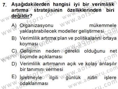 İş Etüdü Dersi 2014 - 2015 Yılı (Vize) Ara Sınav Soruları 7. Soru