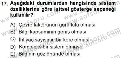 İş Etüdü Dersi 2014 - 2015 Yılı (Final) Dönem Sonu Sınav Soruları 17. Soru