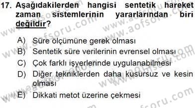 İş Etüdü Dersi 2015 - 2016 Yılı (Vize) Ara Sınav Soruları 17. Soru