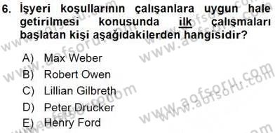 İş Etüdü Dersi 2015 - 2016 Yılı (Vize) Ara Sınav Soruları 6. Soru