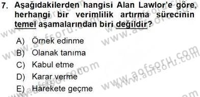 İş Etüdü Dersi 2015 - 2016 Yılı (Vize) Ara Sınav Soruları 7. Soru