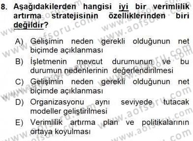 İş Etüdü Dersi 2015 - 2016 Yılı (Vize) Ara Sınav Soruları 8. Soru