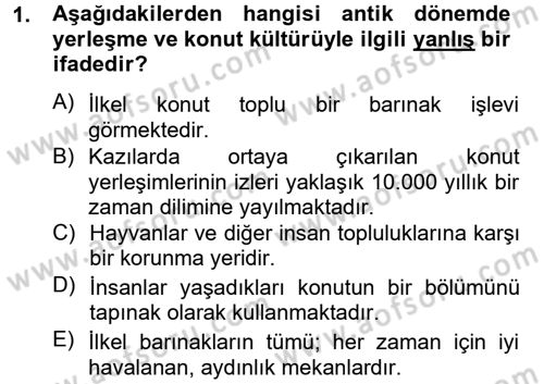 Konut Seçimi ve Düzenlenmesi Dersi 2012 - 2013 Yılı (Vize) Ara Sınav Soruları 1. Soru