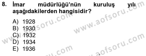 Konut Seçimi ve Düzenlenmesi Dersi 2012 - 2013 Yılı (Vize) Ara Sınav Soruları 8. Soru