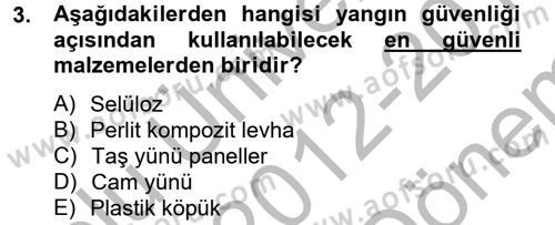 Konut Seçimi ve Düzenlenmesi Dersi 2012 - 2013 Yılı (Final) Dönem Sonu Sınav Soruları 3. Soru