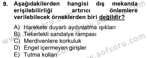 Konut Seçimi ve Düzenlenmesi Dersi 2012 - 2013 Yılı (Final) Dönem Sonu Sınav Soruları 9. Soru