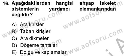 Konut Seçimi ve Düzenlenmesi Dersi 2013 - 2014 Yılı (Vize) Ara Sınav Soruları 16. Soru