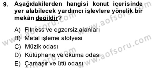 Konut Seçimi ve Düzenlenmesi Dersi 2013 - 2014 Yılı (Vize) Ara Sınav Soruları 9. Soru