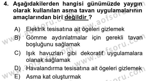 Konut Seçimi ve Düzenlenmesi Dersi 2015 - 2016 Yılı (Vize) Ara Sınav Soruları 4. Soru
