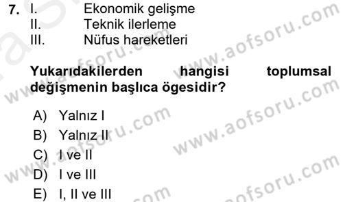 Konut Seçimi ve Düzenlenmesi Dersi 2015 - 2016 Yılı (Vize) Ara Sınav Soruları 7. Soru