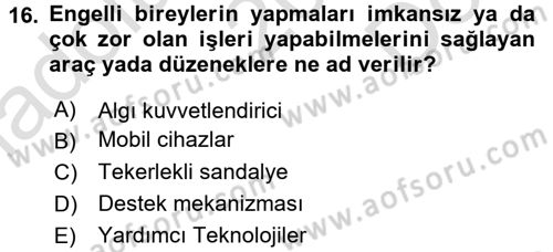 Konut Seçimi ve Düzenlenmesi Dersi 2015 - 2016 Yılı (Final) Dönem Sonu Sınav Soruları 16. Soru