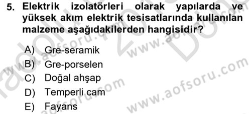 Konut Seçimi ve Düzenlenmesi Dersi 2015 - 2016 Yılı (Final) Dönem Sonu Sınav Soruları 5. Soru