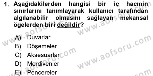 Konut Seçimi ve Düzenlenmesi Dersi 2016 - 2017 Yılı (Vize) Ara Sınav Soruları 1. Soru