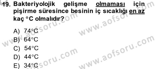 Genel Beslenme Dersi 2014 - 2015 Yılı (Vize) Ara Sınavı 19. Soru