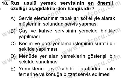 Genel Beslenme Dersi 2014 - 2015 Yılı (Final) Dönem Sonu Sınav Soruları 10. Soru
