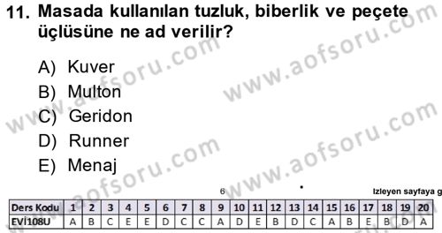 Genel Beslenme Dersi 2014 - 2015 Yılı (Final) Dönem Sonu Sınav Soruları 11. Soru