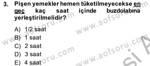 Genel Beslenme Dersi 2014 - 2015 Yılı (Final) Dönem Sonu Sınav Soruları 3. Soru