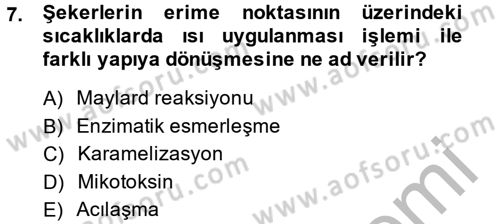 Genel Beslenme Dersi 2014 - 2015 Yılı (Final) Dönem Sonu Sınav Soruları 7. Soru