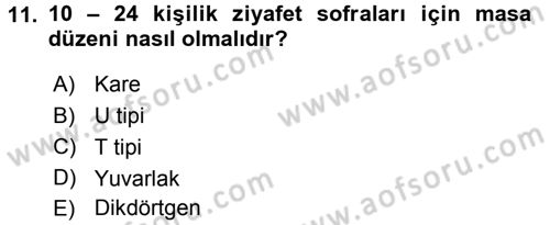 Genel Beslenme Dersi 2015 - 2016 Yılı (Final) Dönem Sonu Sınav Soruları 11. Soru