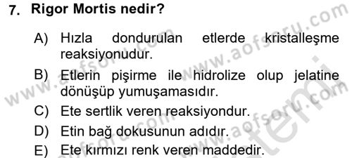 Genel Beslenme Dersi 2015 - 2016 Yılı (Final) Dönem Sonu Sınav Soruları 7. Soru