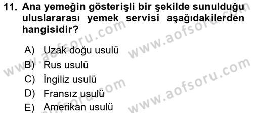 Genel Beslenme Dersi 2016 - 2017 Yılı 3 Ders Sınav Soruları 11. Soru