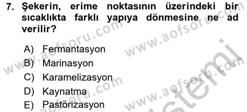 Genel Beslenme Dersi 2016 - 2017 Yılı 3 Ders Sınav Soruları 7. Soru