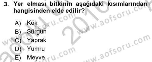 Genel Beslenme Dersi 2016 - 2017 Yılı (Vize) Ara Sınav Soruları 3. Soru