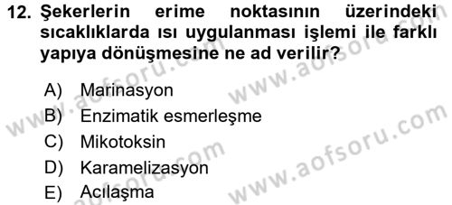 Genel Beslenme Dersi 2016 - 2017 Yılı (Final) Dönem Sonu Sınav Soruları 12. Soru